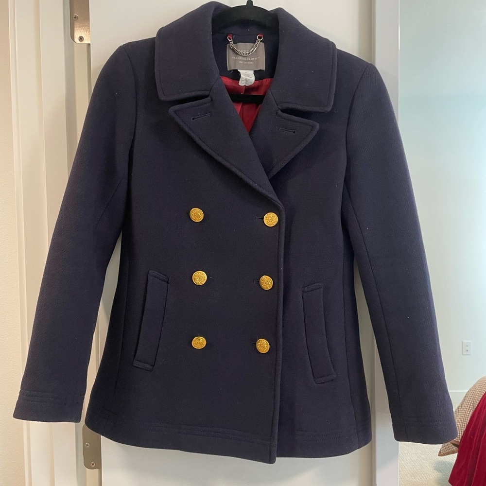 J. Crew navy stadium cloth peacoat 4P